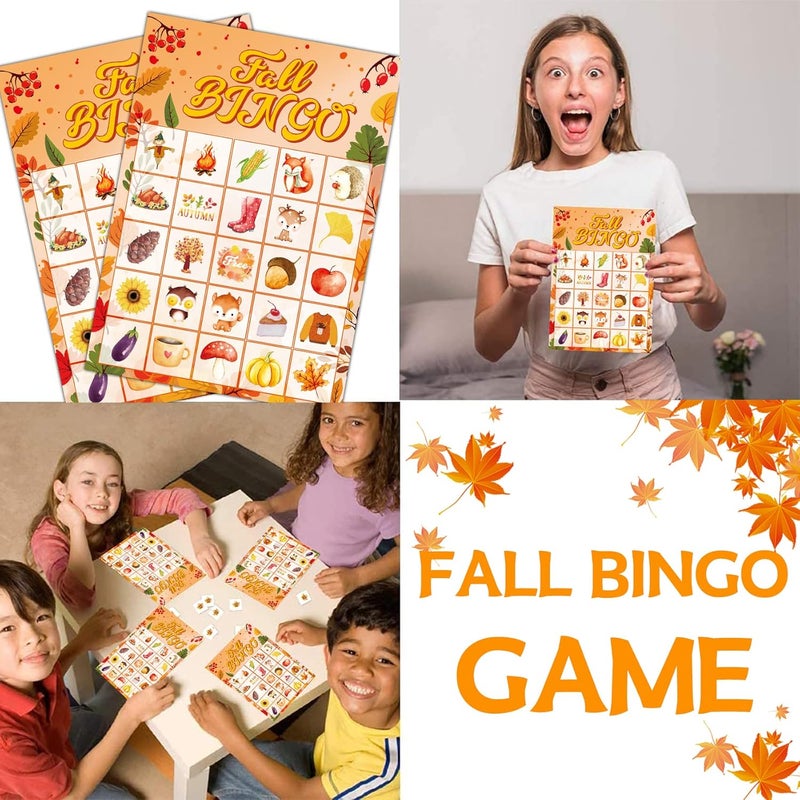 Joy Bang Fall Festival Games, Fall Bingo Cards for 24 Players Harvest Game Fall Crafts for Kids Adults Autumn Thanksgiving Party Favors Supplies Activities for Kids Family Classroom - Image 5